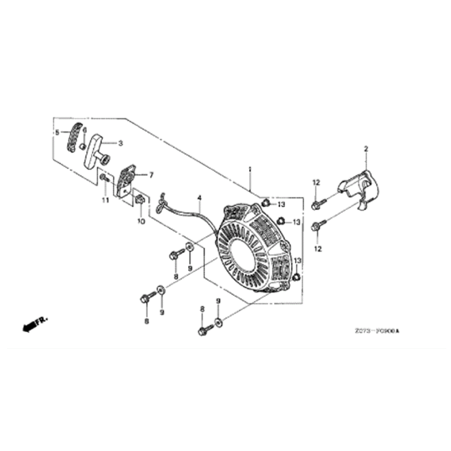 Honda EU20i Generator (EU201-B) Parts Diagram, RECOIL STARTER