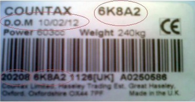 Westwood/Countax Serial Number Identification PRE 2012