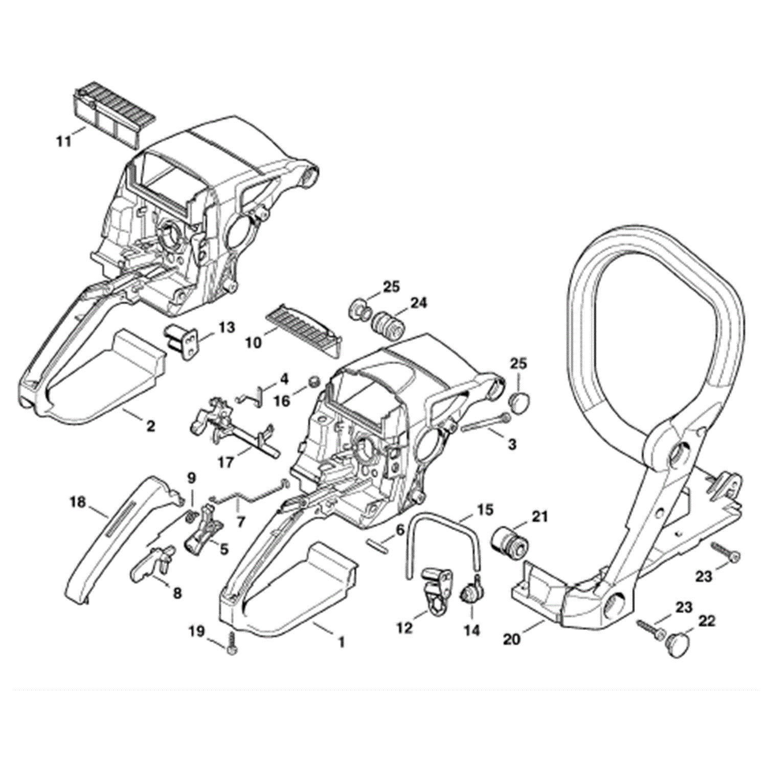 Stihl MS 290 Chainsaw (MS290) Parts Diagram, Handle housing