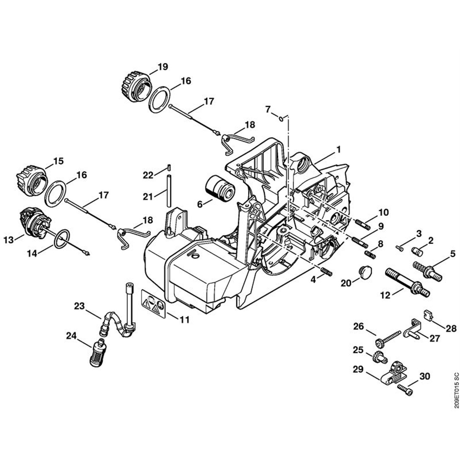 Stihl 029 Chainsaw (029) Parts Diagram, Motor Housing