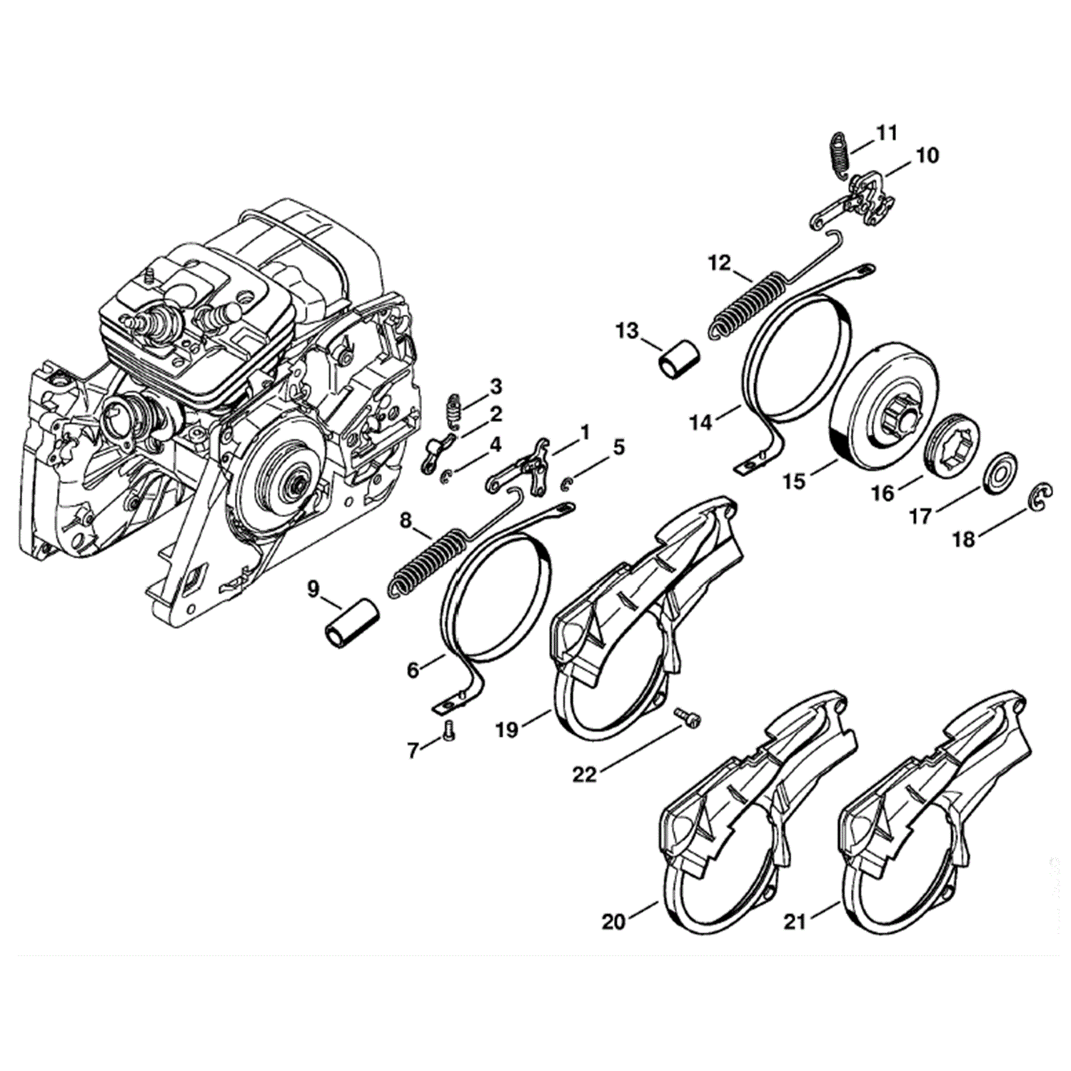 Stihl MS 361 Chainsaw (MS361 RZ) Parts Diagram, Chain brake