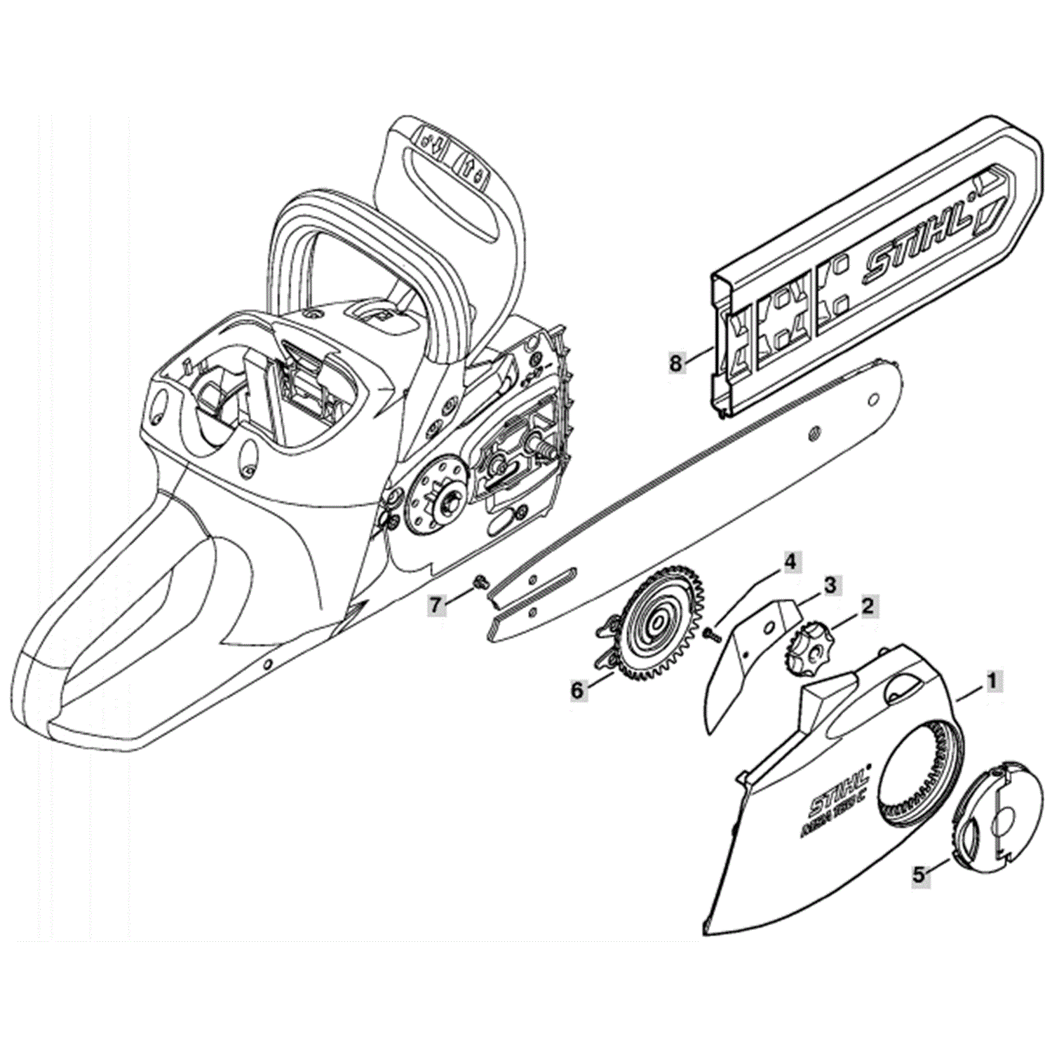 Stihl MSA 160 C-BQ Cordless Chainsaw (MSA 160 C-BQ) Parts Diagram ...