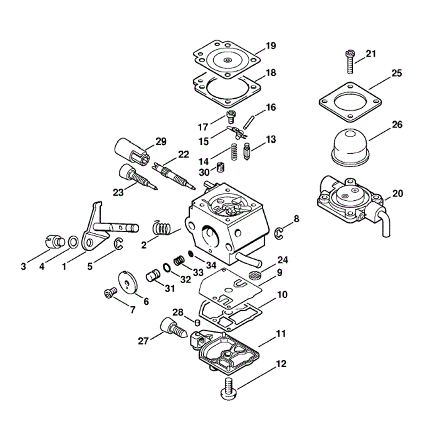 Stihl FS 46 Brushcutter (FS46CEDZ) Parts Diagram, Carburetor C1QS66