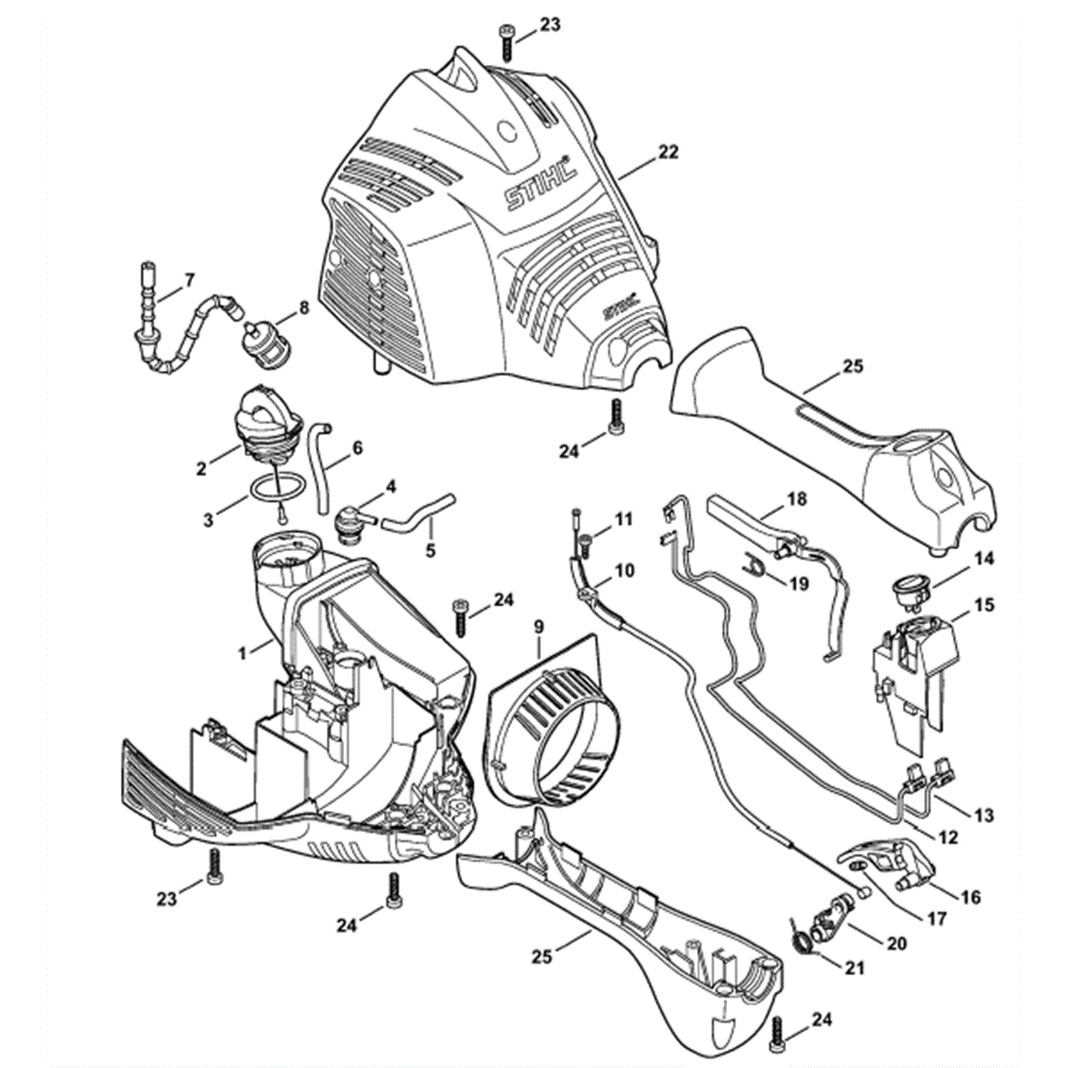 Stihl FS 70 Brushcutter (FS70RCE) Parts Diagram, Engine housing (Loop