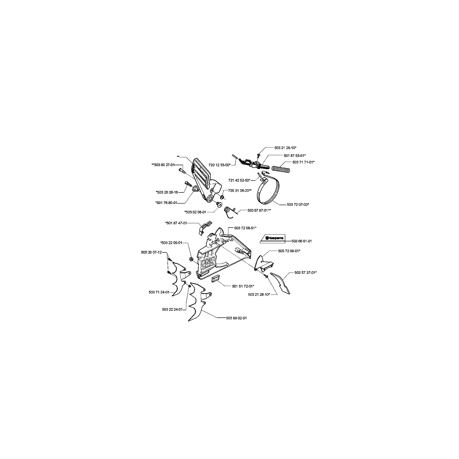 Husqvarna 395XP Chainsaw (2003) Parts Diagram, Page 1