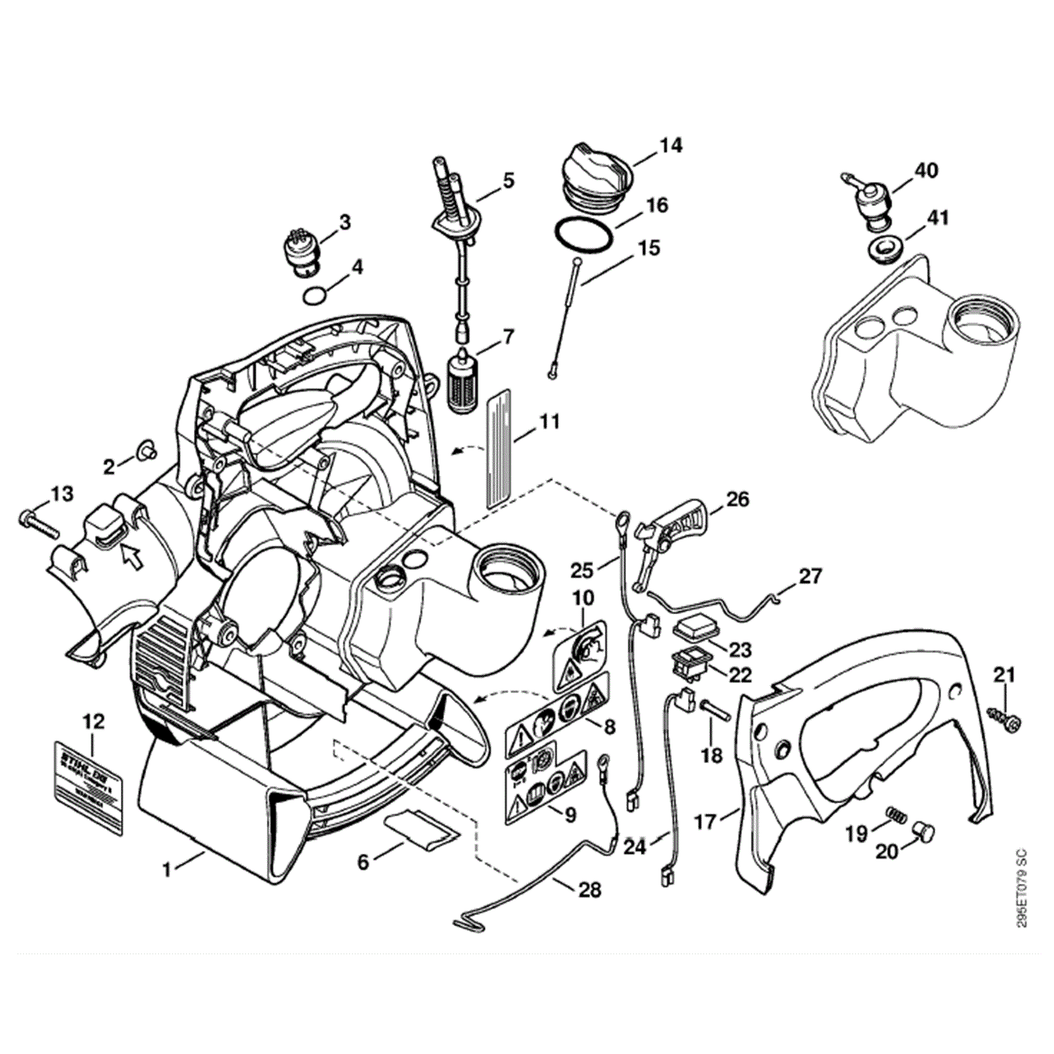 Stihl BG 55 Blower (BG55Z) Parts Diagram, Fan housing inside BG 45