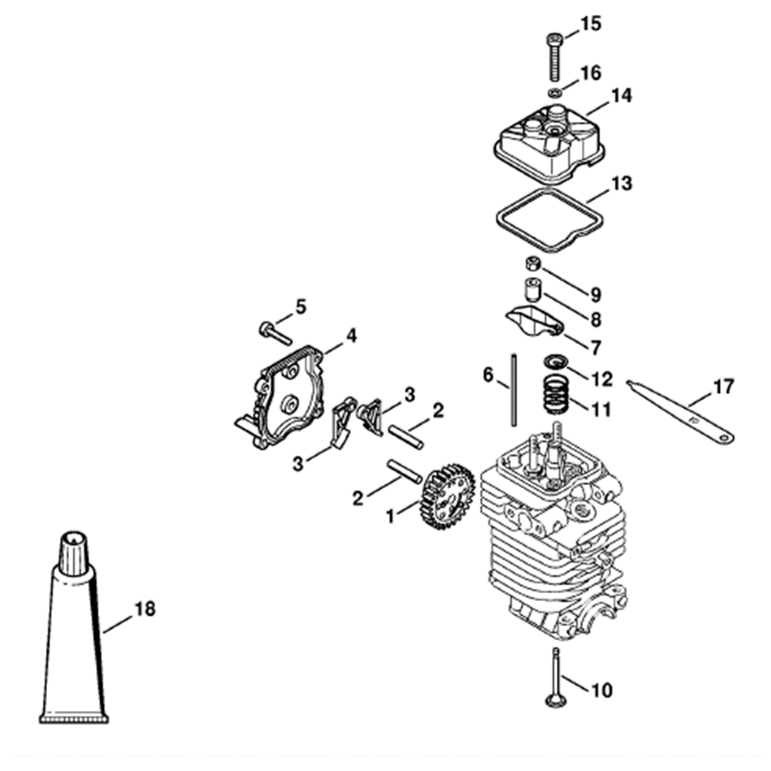 Stihl HT 101 Pole Pruner (HT101) Parts Diagram, Valve timing gear