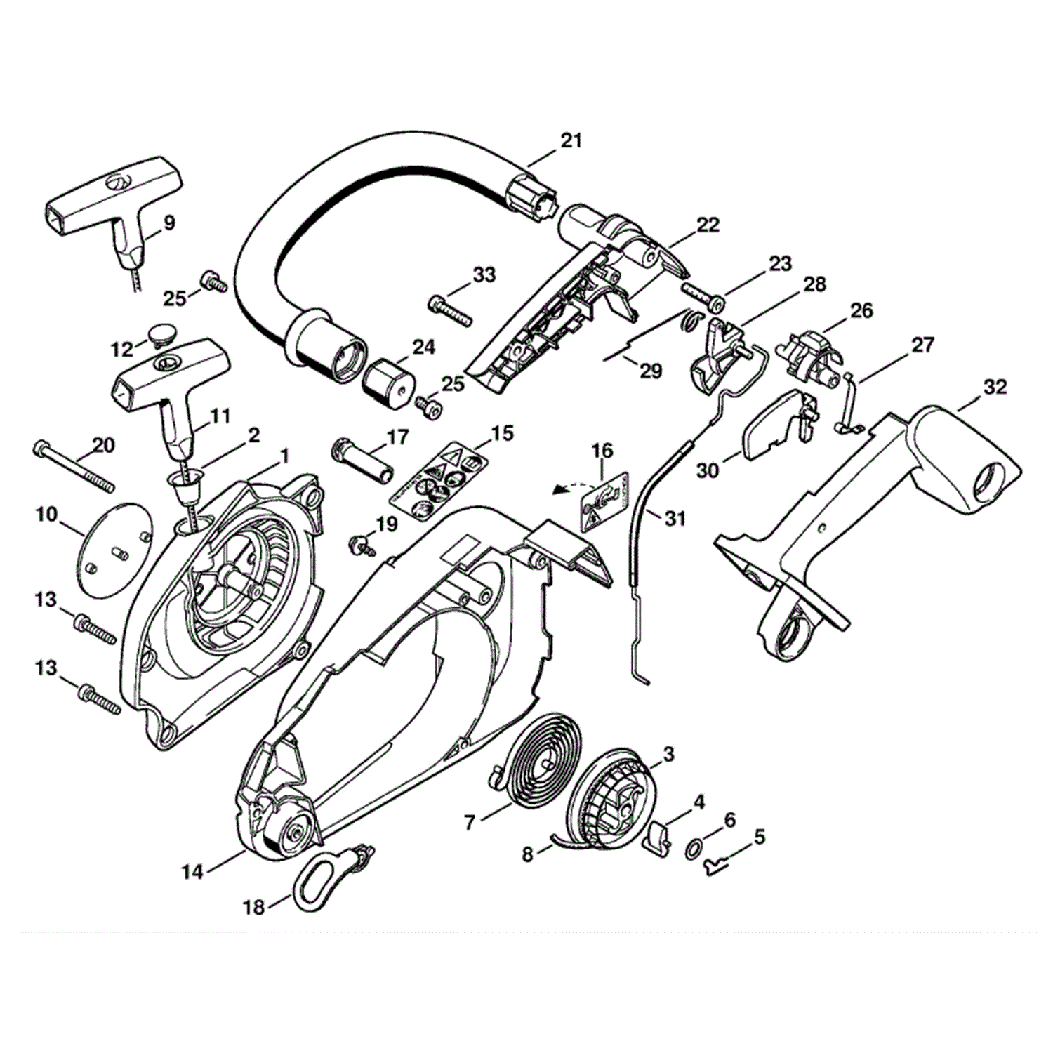 Stihl MS 191 Chainsaw (MS191T) Parts Diagram, Fan Housing