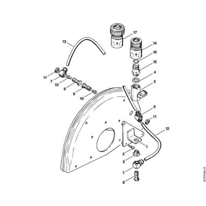 Stihl TS 460 Disc Cutter (TS 460) Parts Diagram, SWater attachment