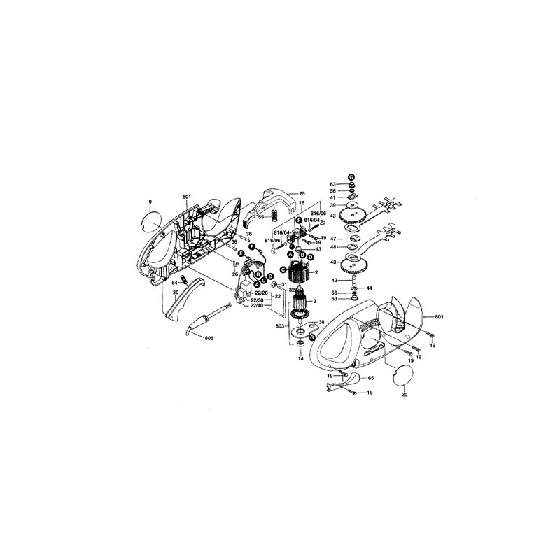 Qualcast Hedgemaster II 421 (F016L80945) Parts Diagram, Page 1