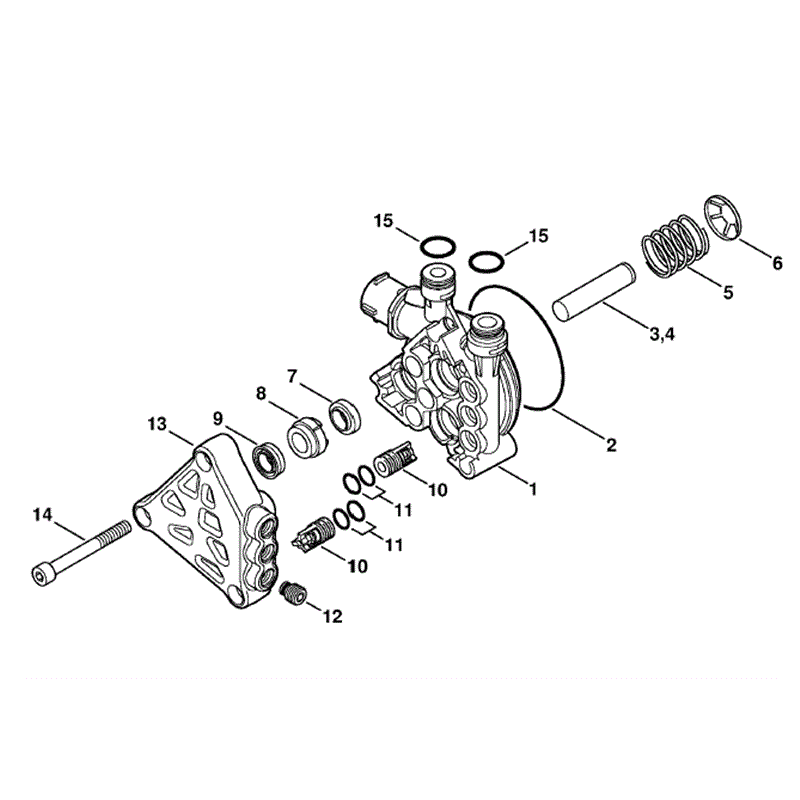 Stihl RE 142 PLUS Pressure Washer (RE 142 PLUS) Parts Diagram, Pump