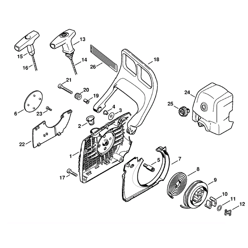 Stihl Ms 361 Chainsaw Ms361 C B Parts Diagram Rewind Starter