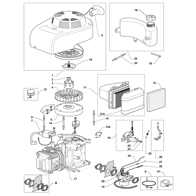 Castel / Twincut / Lawnking WBE0702-T (2011) Parts Diagram, Page 1