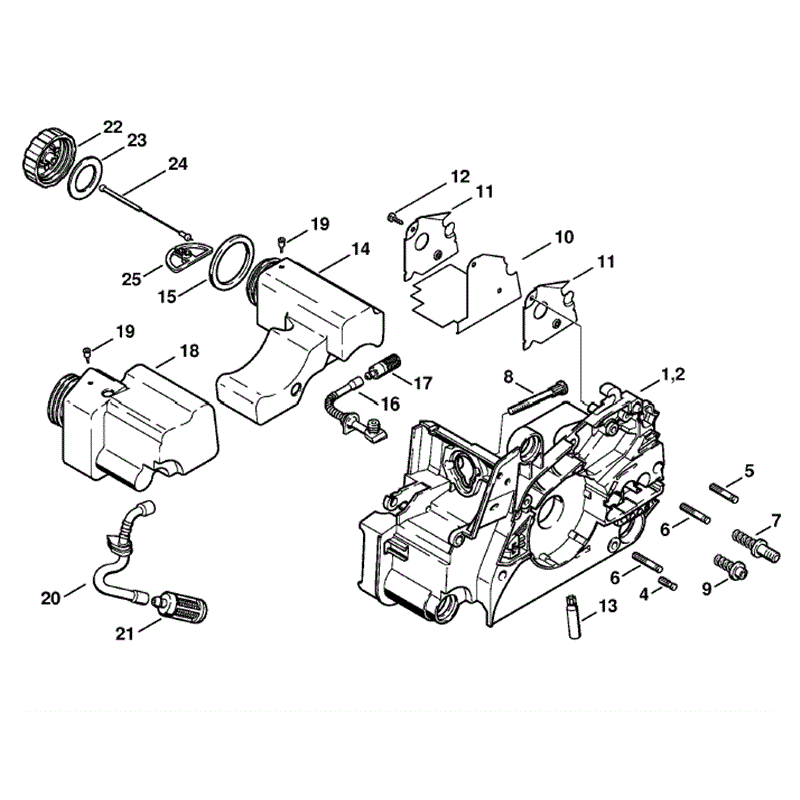 Stihl MS 180 Chainsaw (MS180C-BDZ) Parts Diagram, Engine housing