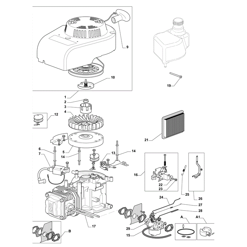 Castel / Twincut / Lawnking WBE0701-SILENT (2010) Parts Diagram, Page 1