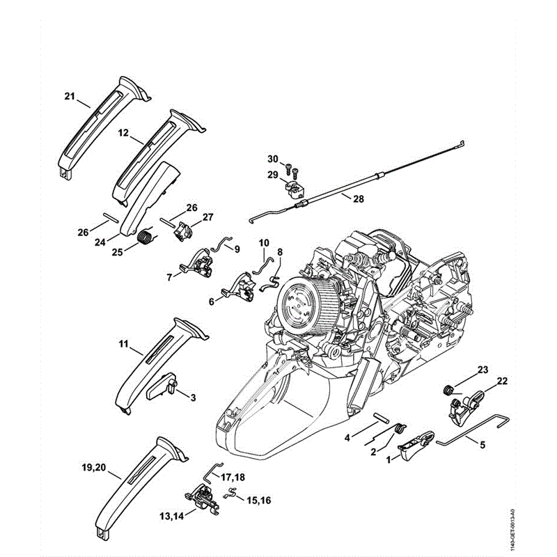 Stihl MS 362 Chainsaw (MS362 VW) Parts Diagram, MS362VW-P THROTTLE CONTROL