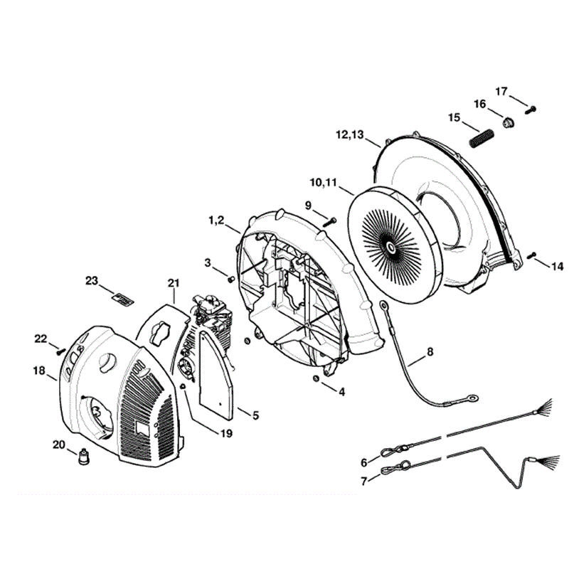 Stihl BR 550 Backpack Blower (BR 550) Parts Diagram, Fan housing