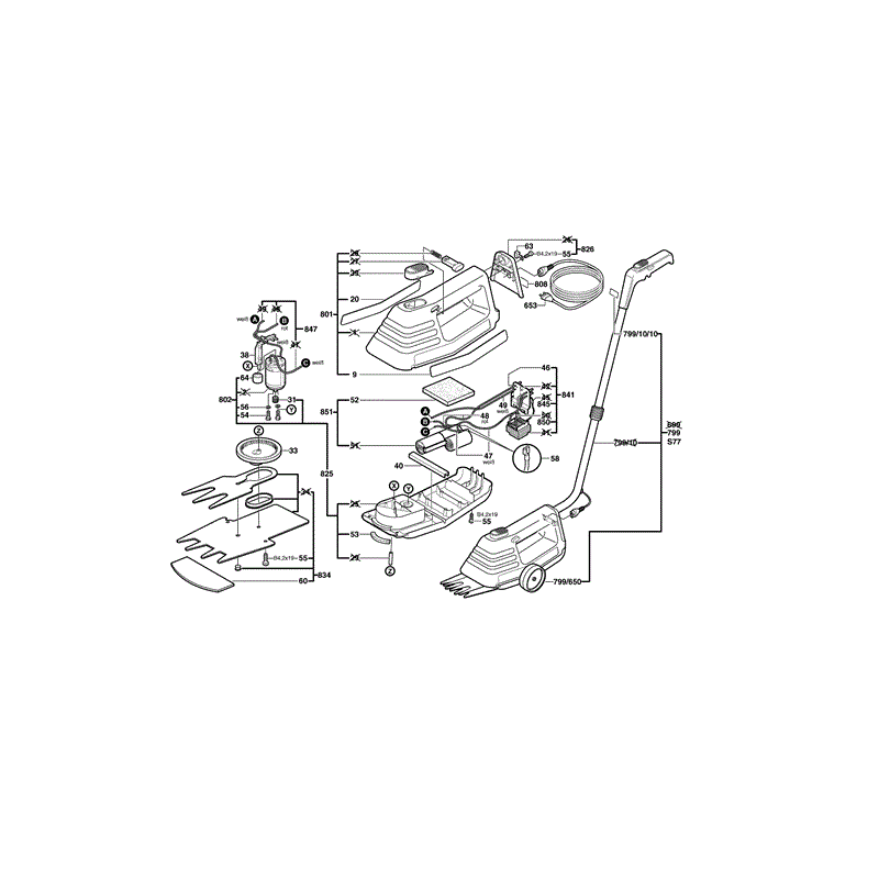 Bosch AGS B Lawn-Edge-Trimmer (0603231242) Parts Diagram, Page 1