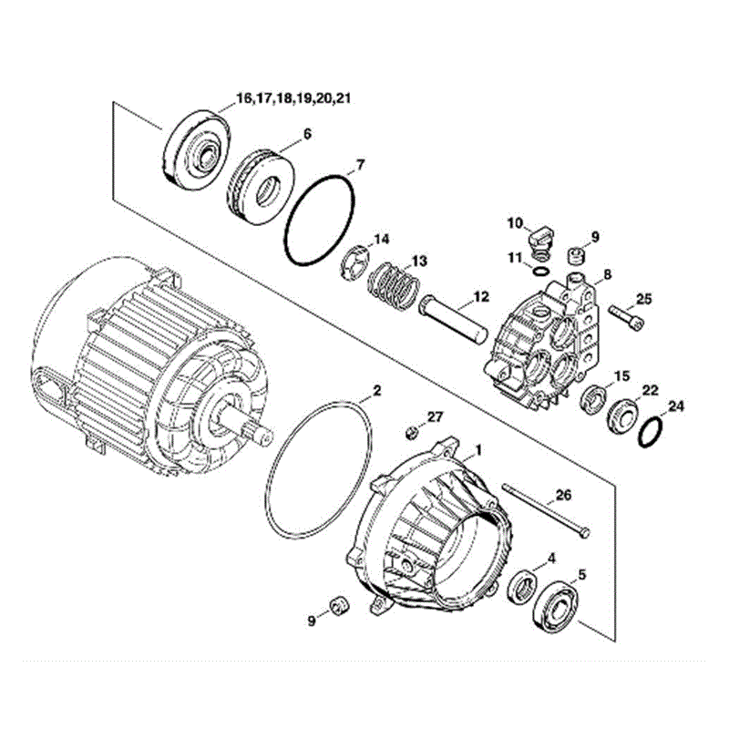 Stihl RE 102 K Pressure Washer (RE 102 K) Parts Diagram, B-Pump