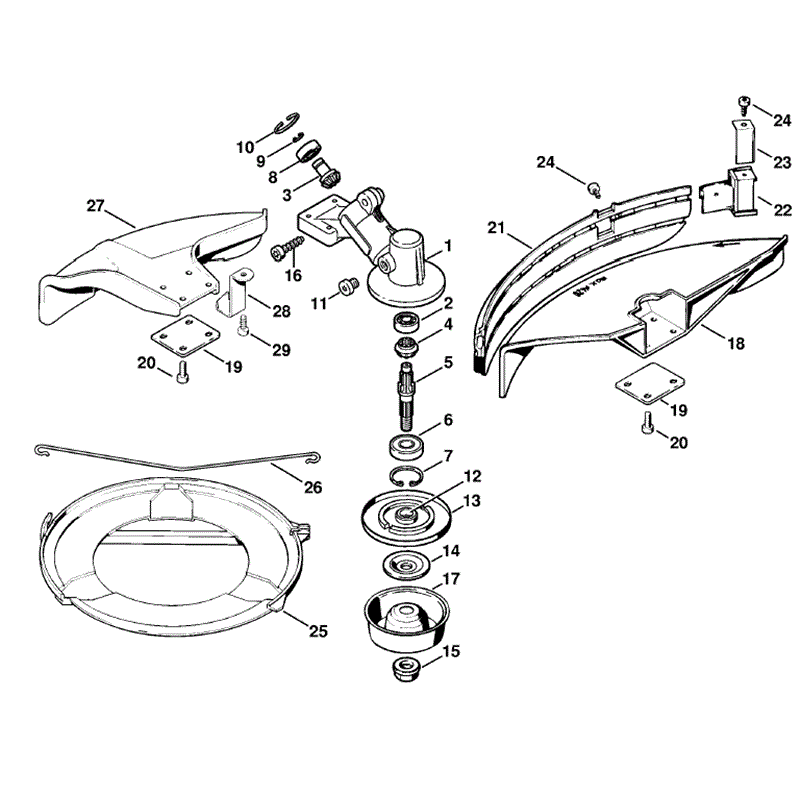 Stihl FS 55 Brushcutter (FS55C-EZ) Parts Diagram, Gear head, Deflector
