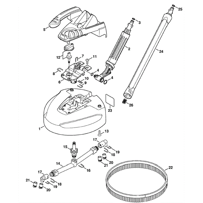 Stihl RE 142 PLUS Pressure Washer (RE 142 PLUS) Parts Diagram, Patio Cleaner RA 101