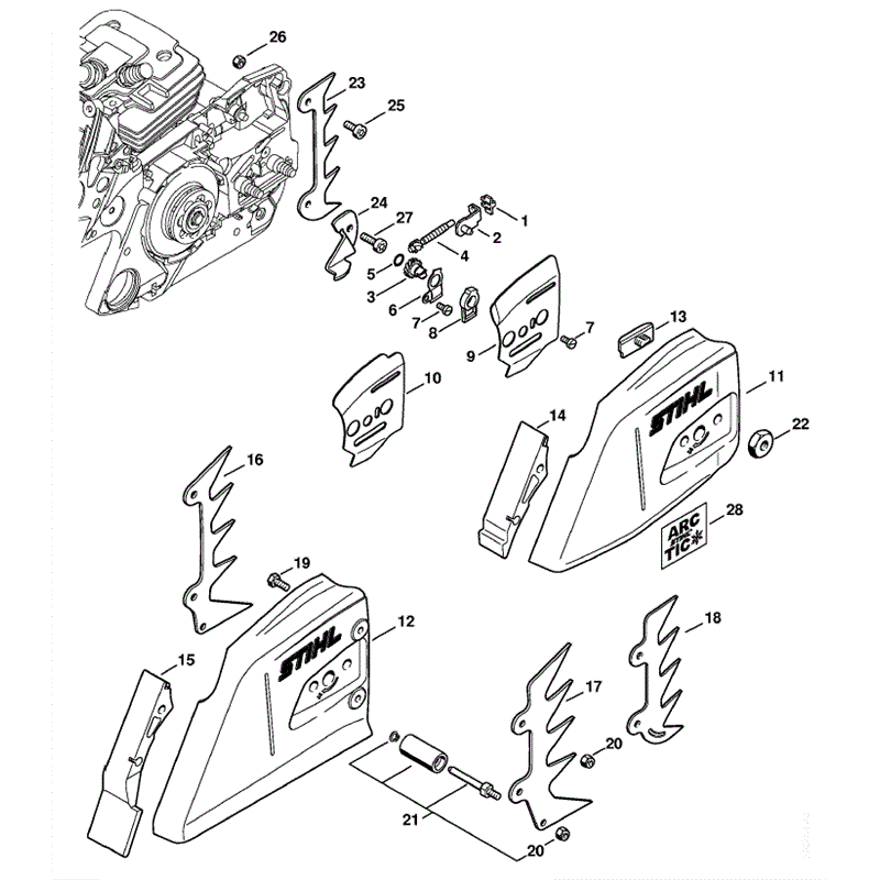Stihl MS 441 Chainsaw (MS441 C-QZ) Parts Diagram, Chain Tensioner