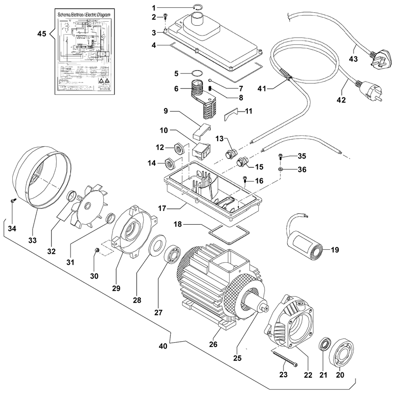 Oleo-Mac PW 190 (PW 190) Parts Diagram, Engine