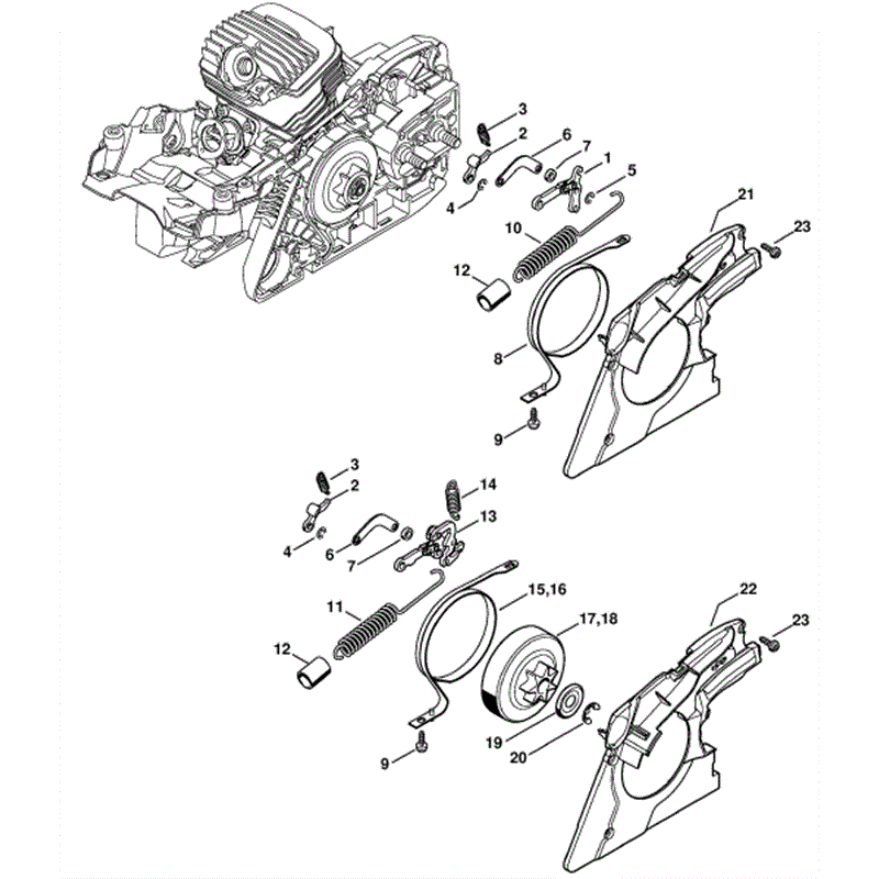 Stihl MS 271 Chainsaw (MS271 CBE) Parts Diagram, Chain Brake