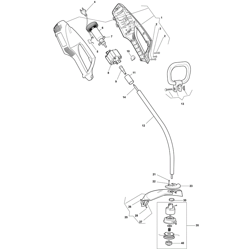 Mountfield MT 750 Electric Brushcutter [291830013/MO8] (2008) Parts Diagram, Page 1
