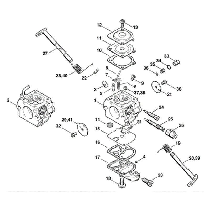 Stihl MS 210 Chainbsaw (MS210) Parts Diagram, CarbC1QS75C1QS76C1Q