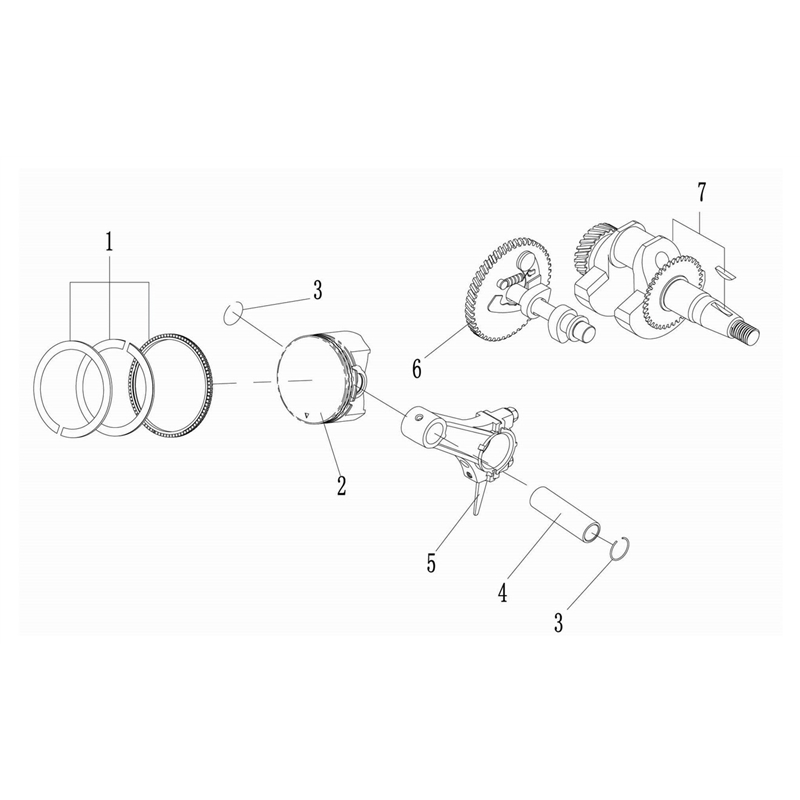Oleo-Mac PGE 48i S (PGE 48i S) Parts Diagram, Crankshaft and piston