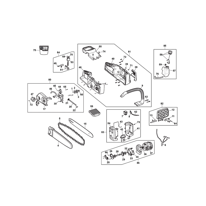 Mountfield MC 48 Li Battery Chainsaw  (2019) Parts Diagram, Chain saw Battery
