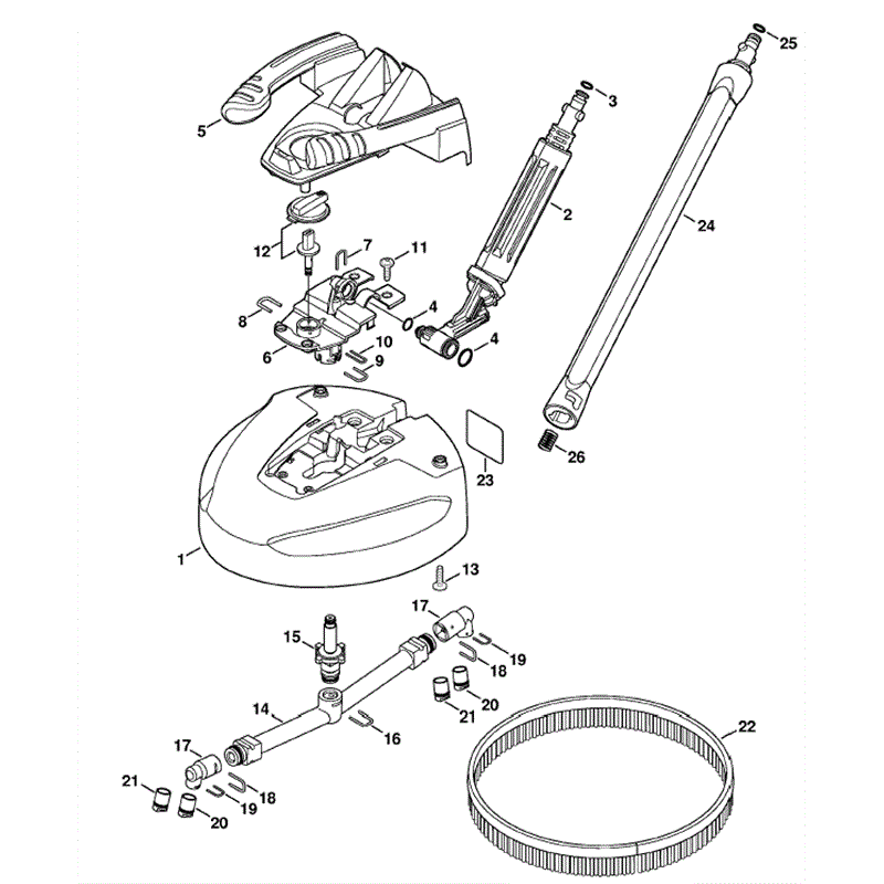 Stihl RE 126 K Pressure Washer (RE 126 K) Parts Diagram, Patio Cleaner RA 101