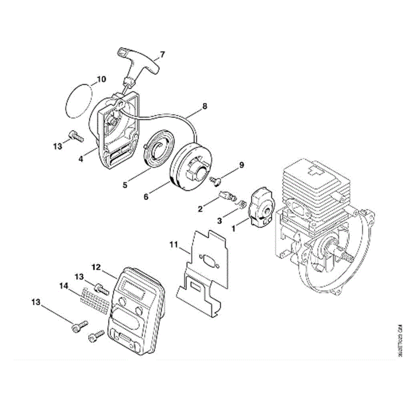 Stihl FS 80 Brushcutter (FS80(4137)) Parts Diagram, BRewind starter