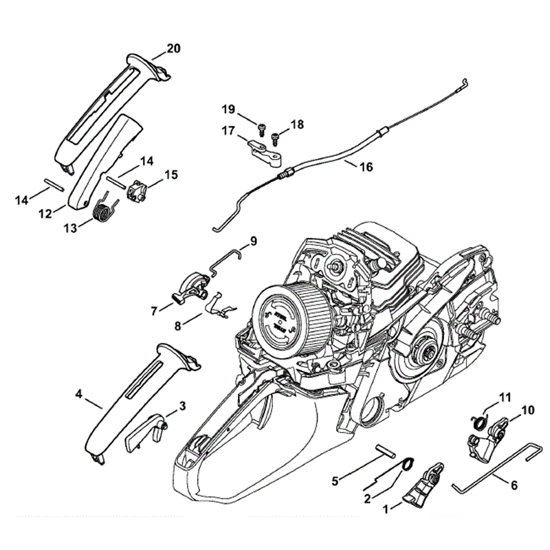 Stihl MS 261 Chainsaw (MS261) Parts Diagram, Throttle Control