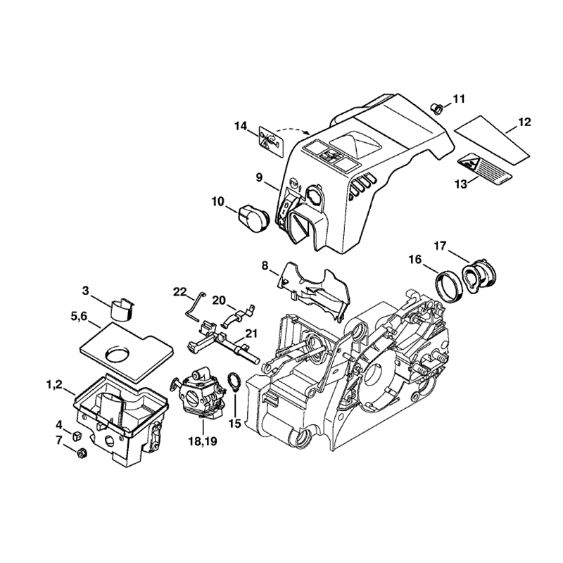 Stihl MS 180 Chainsaw (MS180Z) Parts Diagram, Air Filter