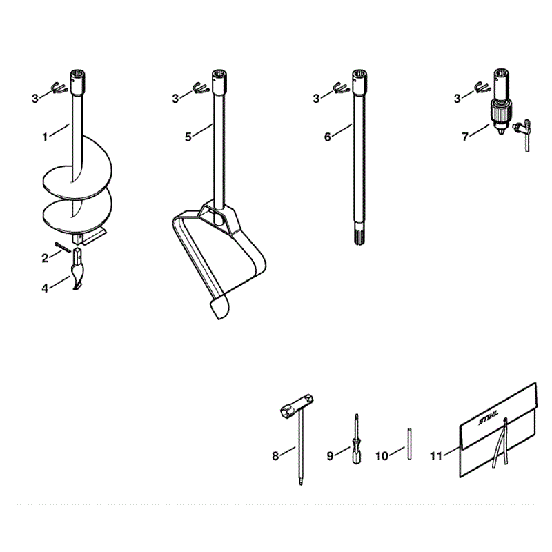 Stihl BT 121 Auger (BT 121) Parts Diagram, Augers