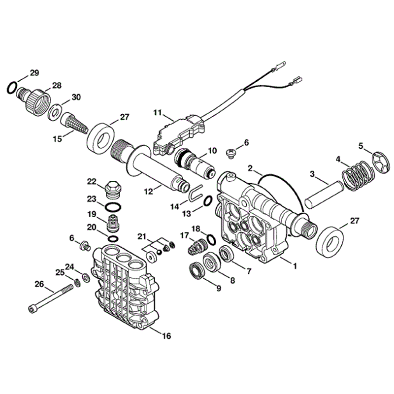 Stihl RE 107 Pressure Washer (RE 107) Parts Diagram, Pump housing
