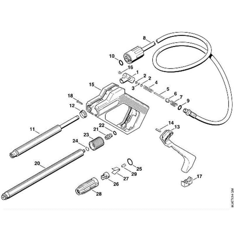 Stihl RE 102 K Pressure Washer (RE 102 K) Parts Diagram, E-Spray gun