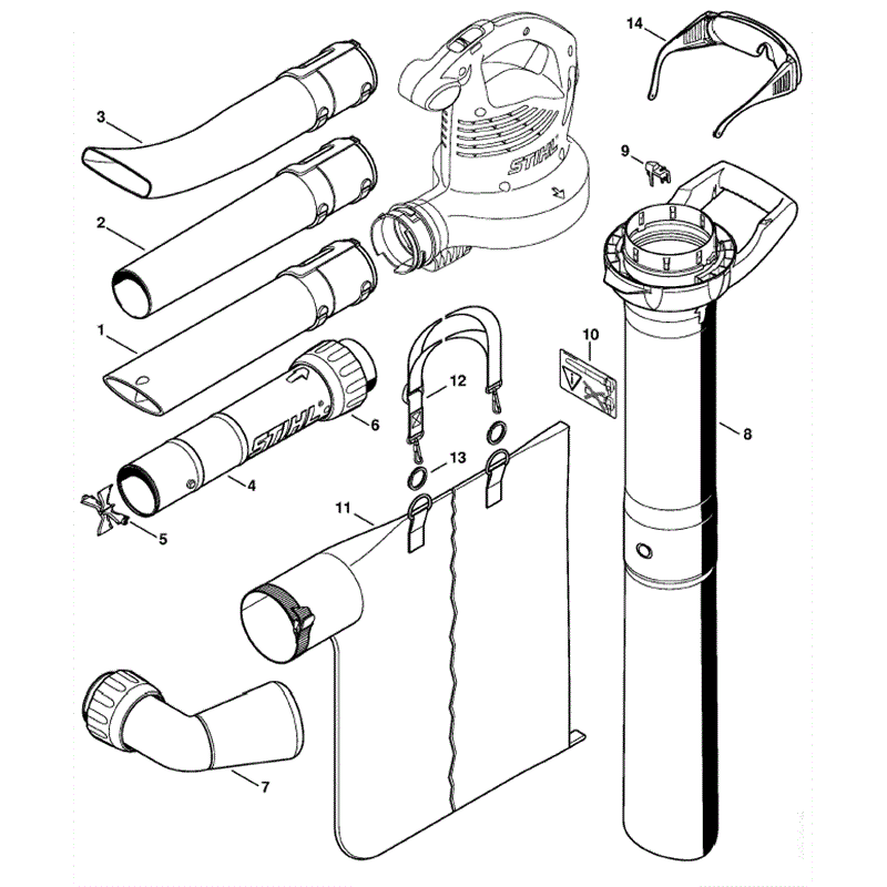 Stihl Electric Blowers (BGE71) Parts Diagram, Nozzle