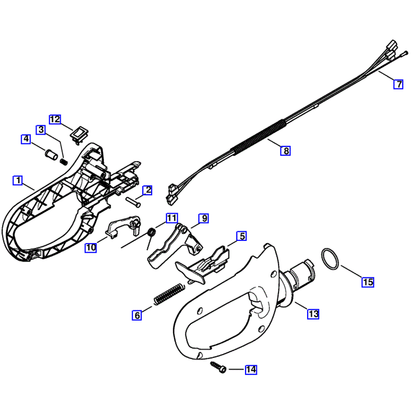 Stihl HS 81 R Petrol Hedgetrimmer (HS81R) Parts Diagram, Control Handle