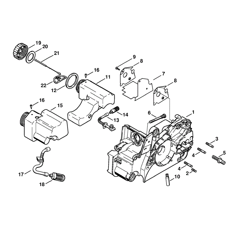 Stihl MS 170 Chainsaw (MS170C-E) Parts Diagram, Engine Housing