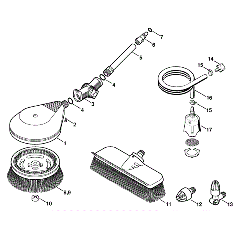 Stihl RE 117 Pressure Washer (RE 117) Parts Diagram, Washing brush