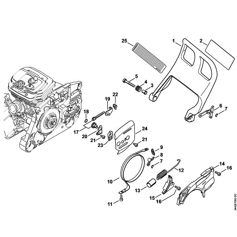 Stihl MS 461 CHAINSAW (MS 461) Parts Diagram, MS461D CHAIN BRAKE