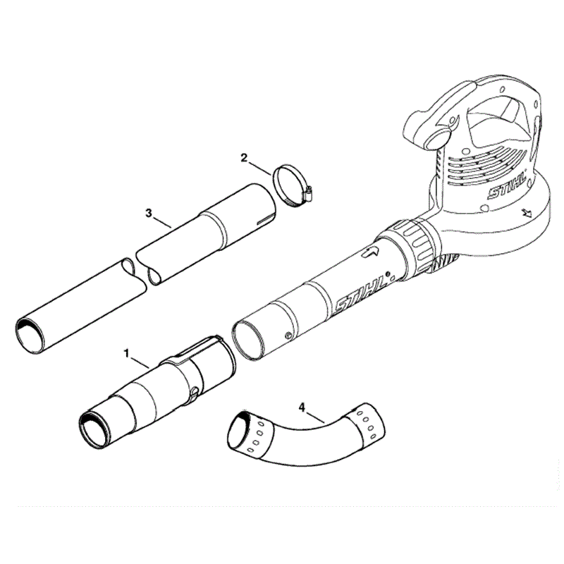 Stihl Electric Blowers (BGE71) Parts Diagram, Gutter cleaning