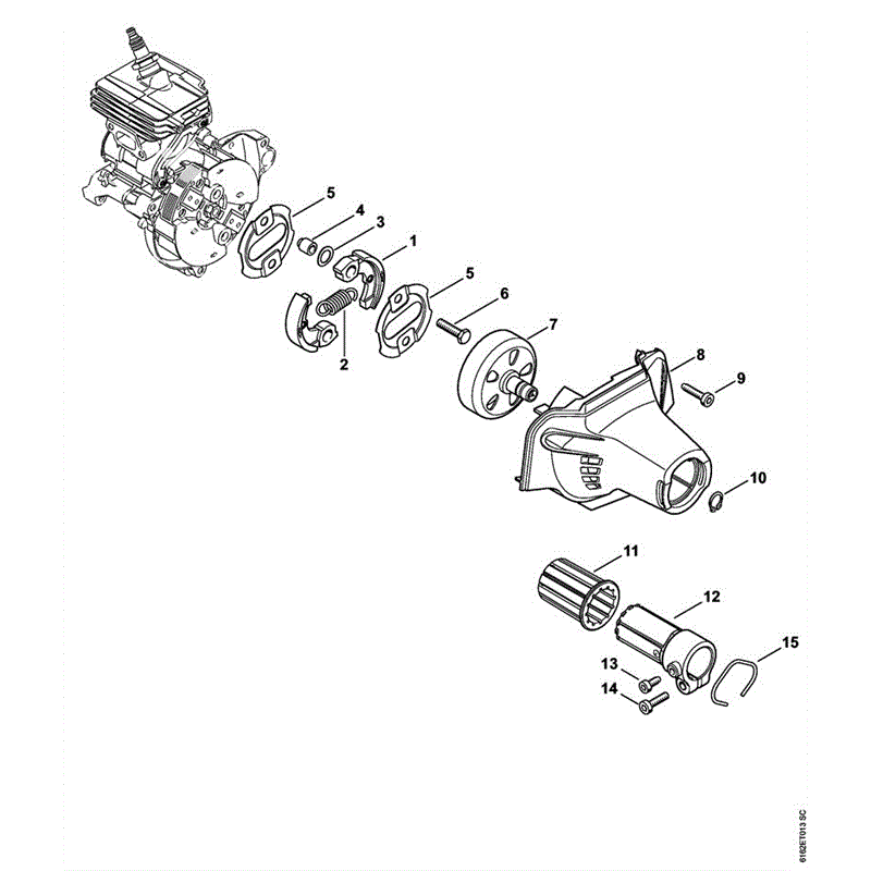 Stihl HL 92 C-E Petrol Hedgetrimmer (long reach) (HL 92 C-E) Parts Diagram, F CLUTCH