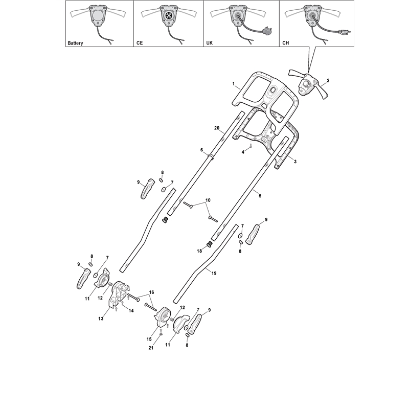 Mountfield PRINCESS 38Li  (2012) [294385063-MFR] (2012) Parts Diagram, Handle, Upper Part