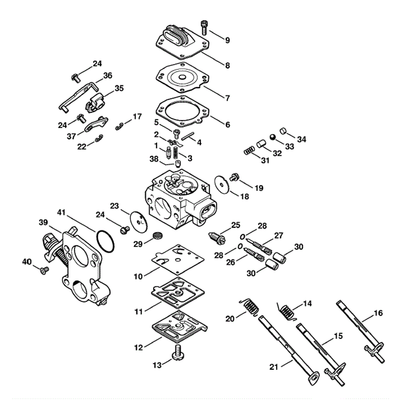 Stihl MS 441 Chainsaw (MS441 C-QZ) Parts Diagram, Carburetor HD-41A