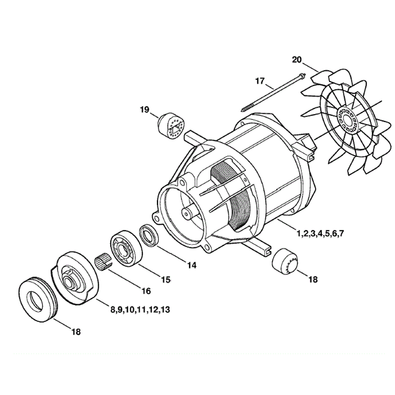 Stihl RE 142 PLUS Pressure Washer (RE 142 PLUS) Parts Diagram, Electric motor
