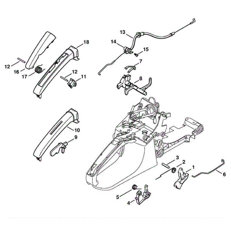 Stihl MS 280 Chainsaw (MS280 C-BI) Parts Diagram, Throttle Control